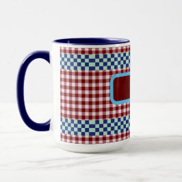 Caneca Xadrez Escocês Personalizado