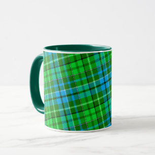 Caneca Xadrez Escocês Verde Azul e Verde