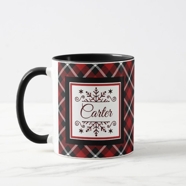 Caneca Xadrez Floco de neve personalizado (Esquerda)