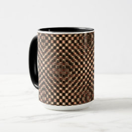 Caneca Xadrez marrom sujo e confuso sobre o outro
