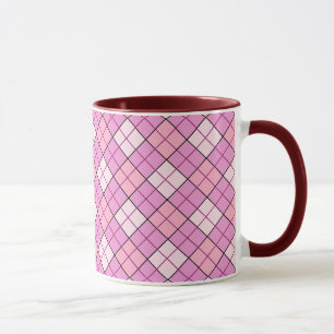 Caneca Xadrez rosa