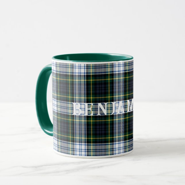 Caneca Xadrez Scottish Clan Gordon Green White Tartan (Frente Esquerda)