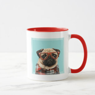 Caneca Xadrez Shirt Pug