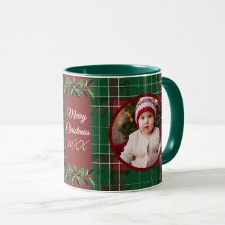 Caneca Xadrez Verde da Família Personalizada