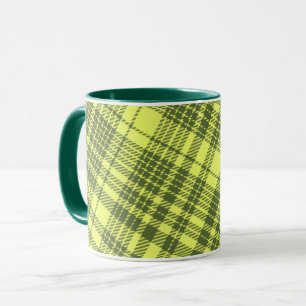 Caneca Xadrez Verde Oliva e Amarelo Lima