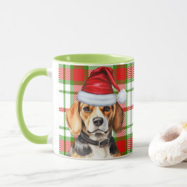 Caneca Xadrez Verde Vermelha do Cão Lover e Feriado de Be