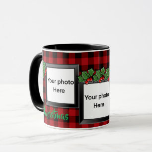 Caneca Xadrez vermelha do país   festas de férias 