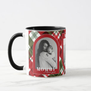 Caneca Xadrez Vermelha Rustic TE ILOVE VOCÊ MAMÃE 3Foto N