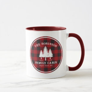 Caneca Xadrez Vermelho Buffalo Vermelho da Árvore da Famí