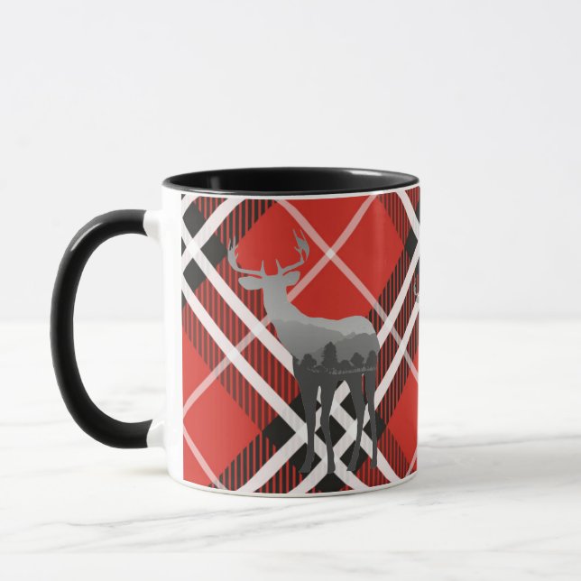 Caneca Xadrez Vermelho e Preto de Mug-Dois com Cerco (Esquerda)