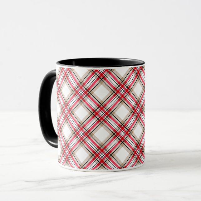 Caneca Xadrez vermelho preto e branco (Frente Esquerda)