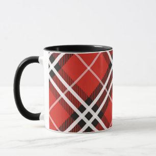 Caneca Xadrez Vermelho-Tom-Dois-Mugin e Preto