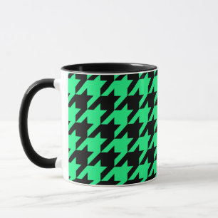 Caneca Xadrez Vichy Preto Verde