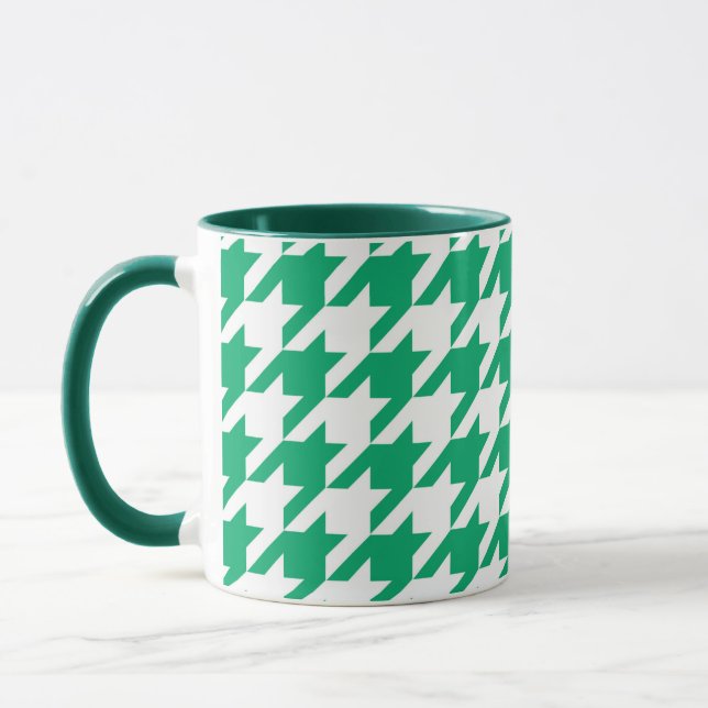 Caneca Xadrez Vichy Verde Branco (Esquerda)