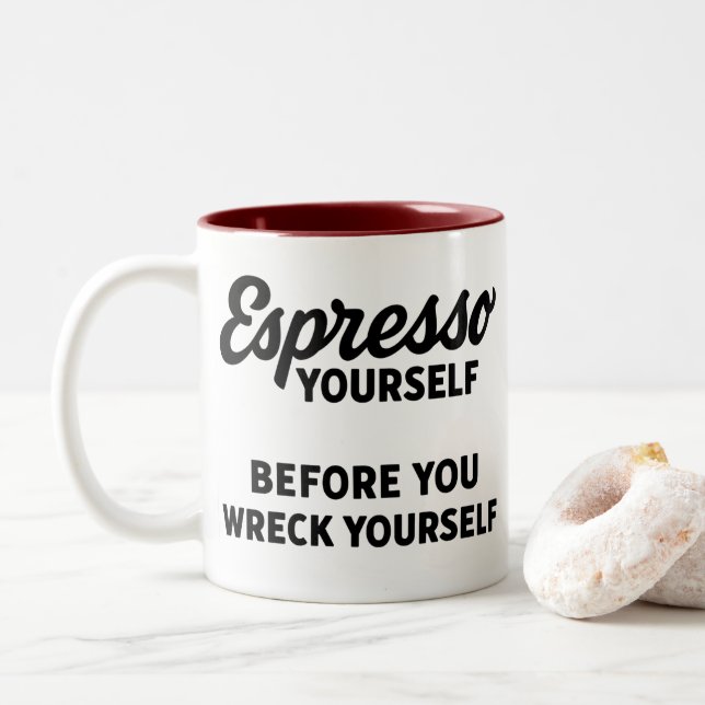 Caneca - Xícara Divertida para Amantes de Café par (Com Donut)