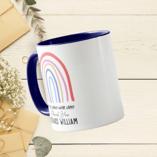 Caneca Xmas Rainbow Watercolor Professor Obrigado Blue
