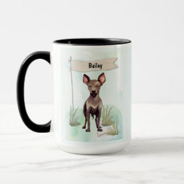 Caneca Xoloitzcuintli Aquarela Cachorro Personalizado