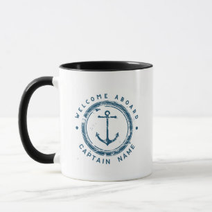 Caneca Yacht clube de ancoragem náutica Marinho azul barc