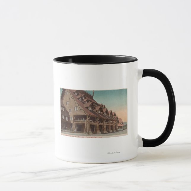 Caneca Yellowstone, WY - Entrada da velha pousada fiel (Direita)