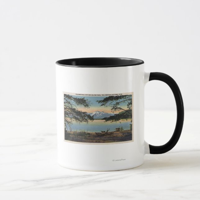 Caneca Yellowstone, WY - Lago Yellowstone e Colter (Direita)