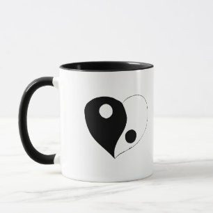 Caneca Yin Yang Heart (B/W)