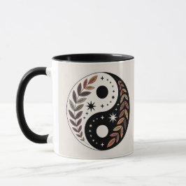 Caneca Yin Yang Plant Stars Meditation Mug
