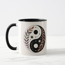 Caneca Yin Yang Plant Stars Meditation Mug