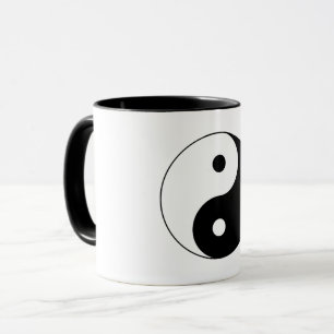 Caneca Yin-Yang preto e branco