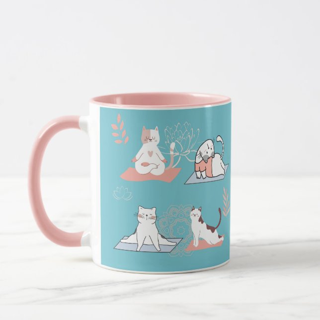 Caneca Yoga Cats Lotus (Esquerda)