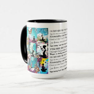 Caneca Yoga Puns e Poses com Borboletas