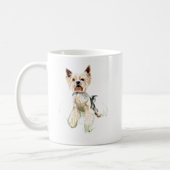 Caneca Yorkie – Yorkshire Terrier, Caneca de Café  (Esquerda)