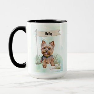 Caneca Yorkshire Terrier Aquarela Cachorro Personalizado