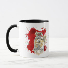 Caneca Yorkshire Terrier Dog Red Abstrato