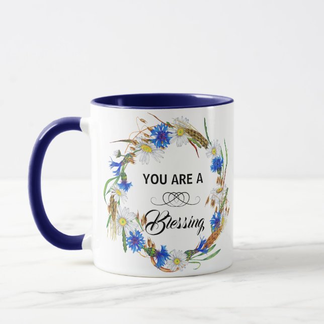 Caneca You Are A Blessing Mug - Navy Blue Ceramic (Esquerda)