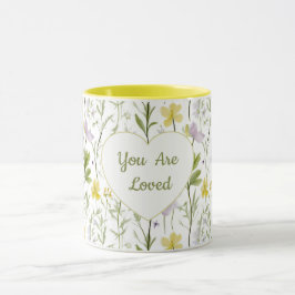 Caneca You Are Loved Floral Heart Combo