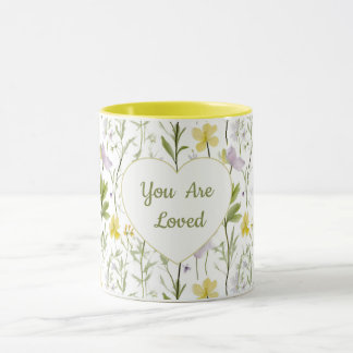Caneca You Are Loved Floral Heart Combo