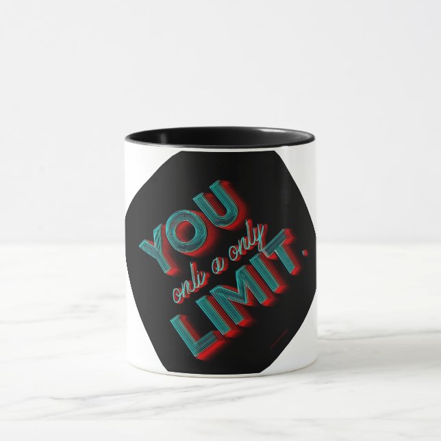 Caneca "You Are Your Only Limit" 3D Neon Typography | Ins (Centro)