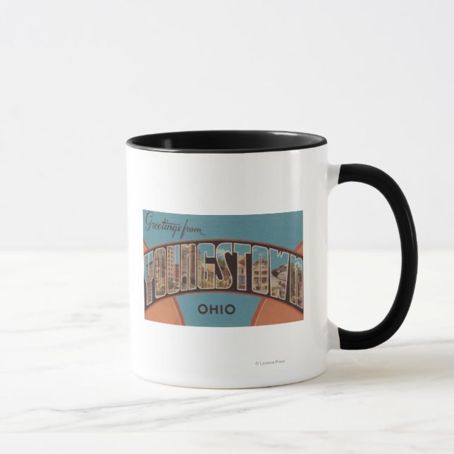 Caneca Youngstown, Ohio - Cenas com Letras Grandes (Direita)