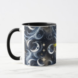 Caneca Your Name Mugs – Metallic Silver Moon Phase Luxury