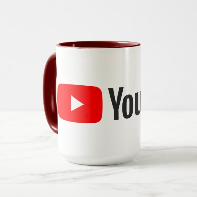 Caneca Youtube de alta qualidade (Frente Esquerda)