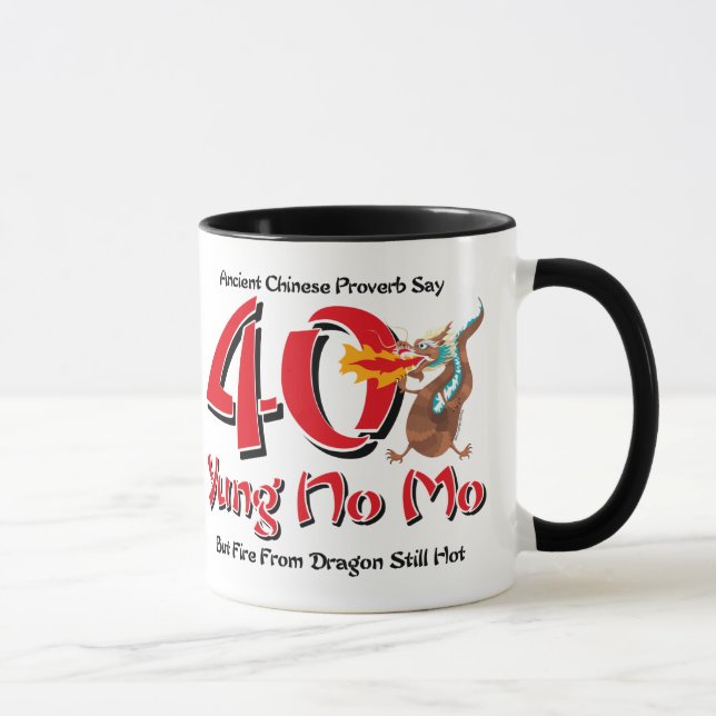 Caneca Yung nenhum aniversário de 40 anos do Mo (Direita)