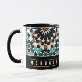 Caneca Z10-Morocco-themed souvenir mug with a geometric d