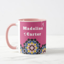 Caneca Z9-Rosa & Elegância Geométrica