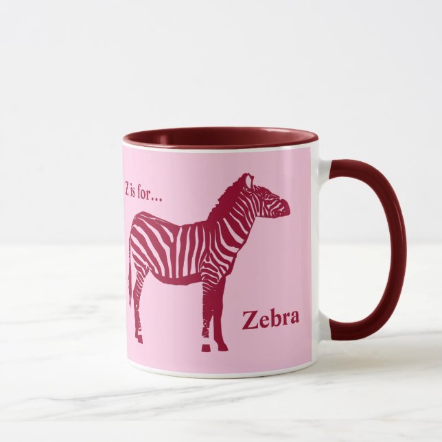 Caneca Zebra - Borgonha e Rosa (Direita)