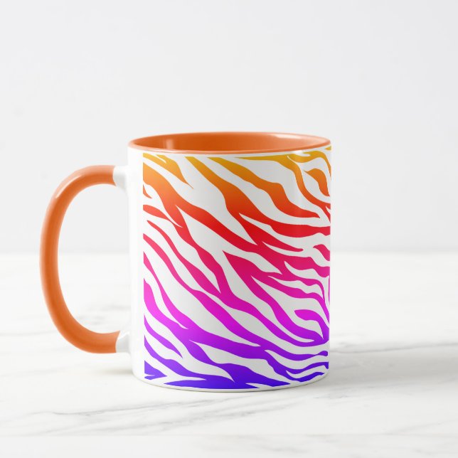 Caneca Zebra com tiras de pele multicoloridas Padrão- 221 (Esquerda)