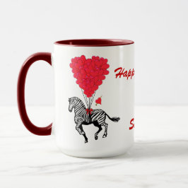 Caneca Zebra engraçada ama Namorados cardíacos