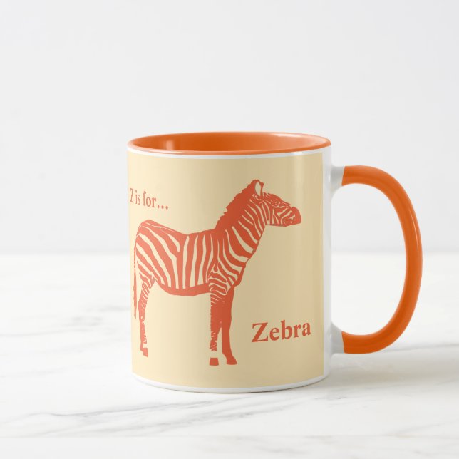 Caneca Zebra - Mandarim e laranja claro (Direita)