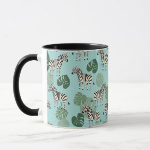 Caneca Zebra Monstera Pattern
