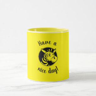 Caneca Zebra negra e amarela "Tenha um bom dia" Mug