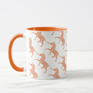 Caneca Zebra Orange e White Silhouette